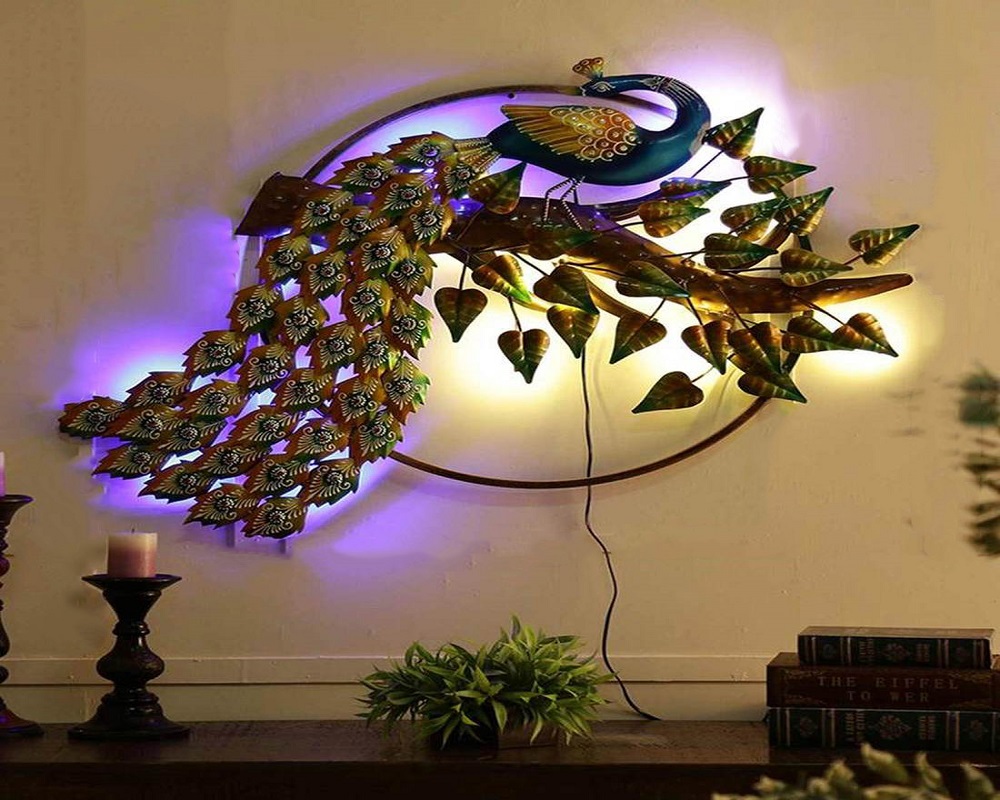 Metal handicraft peacock